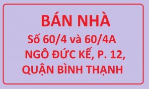Bán 2 nhà 60/4 và 60/4A Ngô Đức Kế, Phường 12, Bình Thạnh