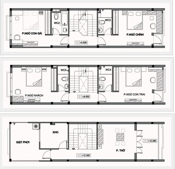 Thiết kế nhà ống 5 tầng